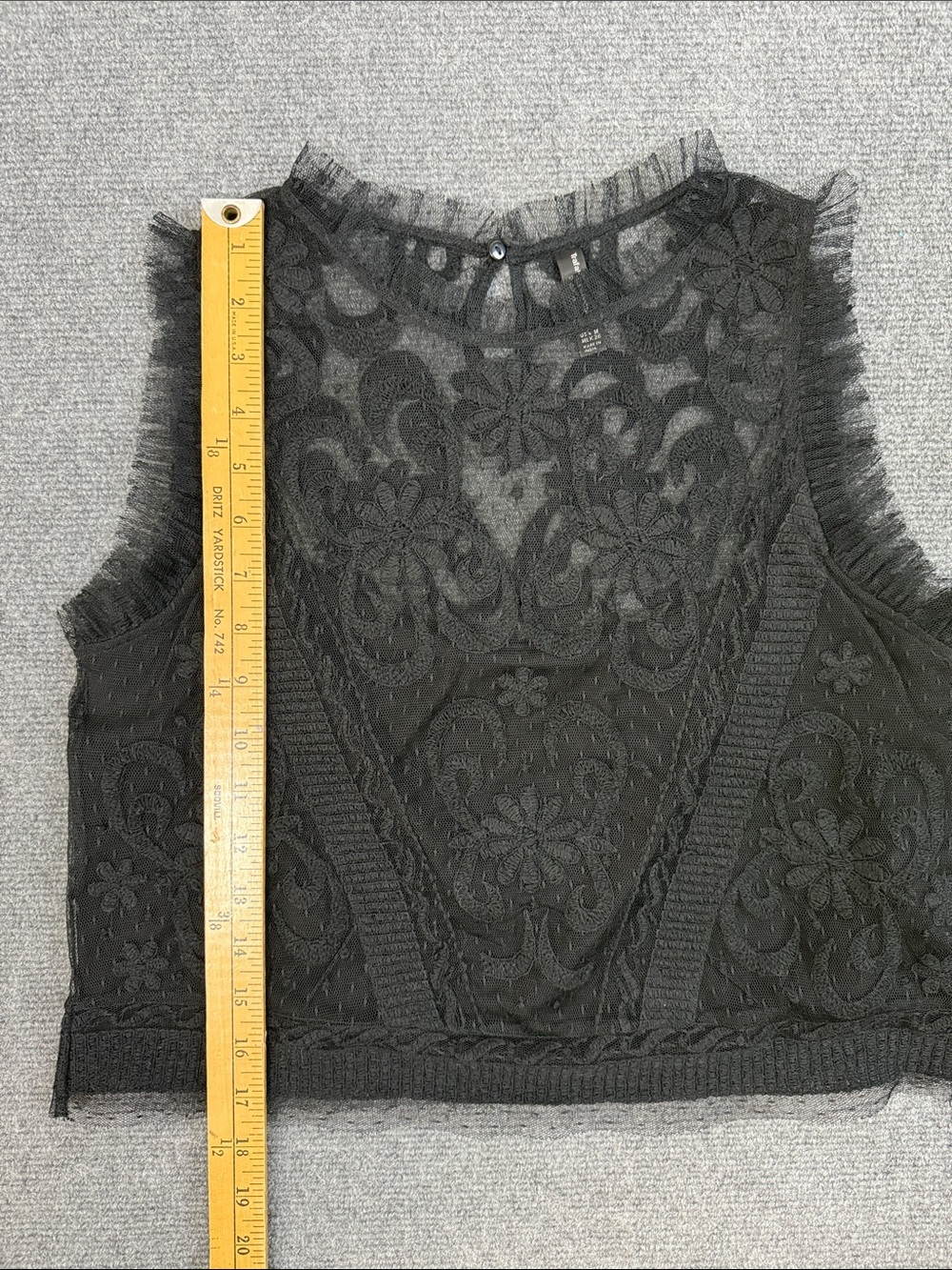 Zara Trafaluc Collection Black Sheer Lace Appliqué Sleeveless Camisole Sz M (T4) - Picture 6 of 8